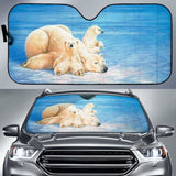 Car Sun Shade With Polar Bears 102507 - YourCarButBetter