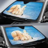 Car Sun Shade With Polar Bears 102507 - YourCarButBetter