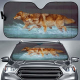 Car Sun Shade With Wolf Print 172609 - YourCarButBetter