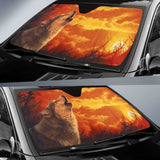 Car Sun Shade With Wolf Print 172609 - YourCarButBetter