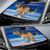 Car Sun Shade With Wolf Print 172609 - YourCarButBetter