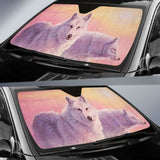 Car Sun Shade With Wolf Print Evening Mist 172609 - YourCarButBetter