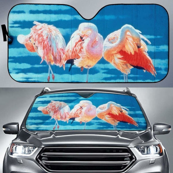 Car Sun Shades With Flamingo Print 172609 - YourCarButBetter