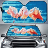 Car Sun Shades With Flamingo Print 172609 - YourCarButBetter