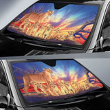 Car Sun Shades With Lion Family Print 172609 - YourCarButBetter