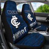 Carlton Blues Car Seat Covers Anzac Day Army Patterns 550317 - YourCarButBetter