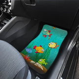 Cartoon Fishes Underwater Fishing Car Floor Mats 182417 - YourCarButBetter