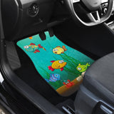 Cartoon Fishes Underwater Fishing Car Floor Mats 182417 - YourCarButBetter