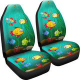 Cartoon Fishes Underwater Fishing Car Seat Covers 182417 - YourCarButBetter