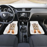 Cat Dog Mice Funny In White Theme Car Floor Mats 112428 - YourCarButBetter