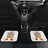 Cat Dog Mice Funny In White Theme Car Floor Mats 112428 - YourCarButBetter