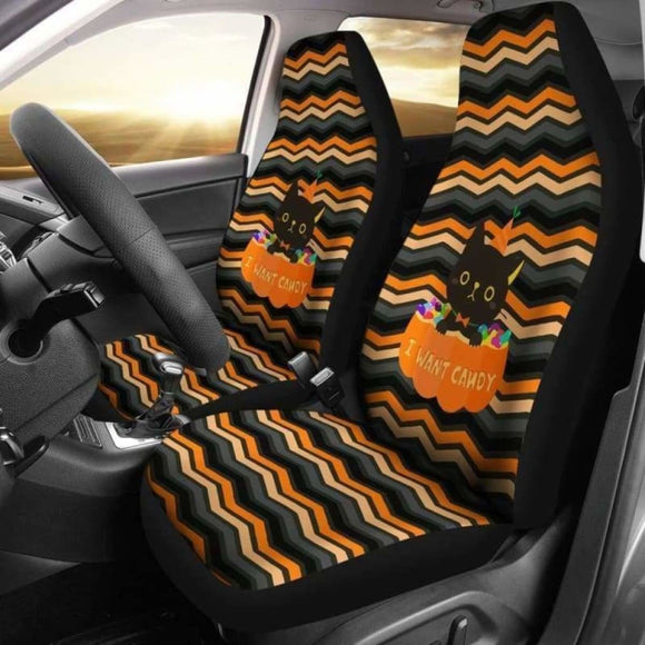 Cat Halloween Car Seat Covers 102802 - YourCarButBetter