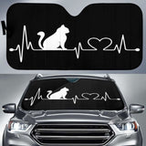 Cat Heart Beat Auto Sun Shades 460402 - YourCarButBetter