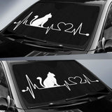 Cat Heart Beat Auto Sun Shades 460402 - YourCarButBetter