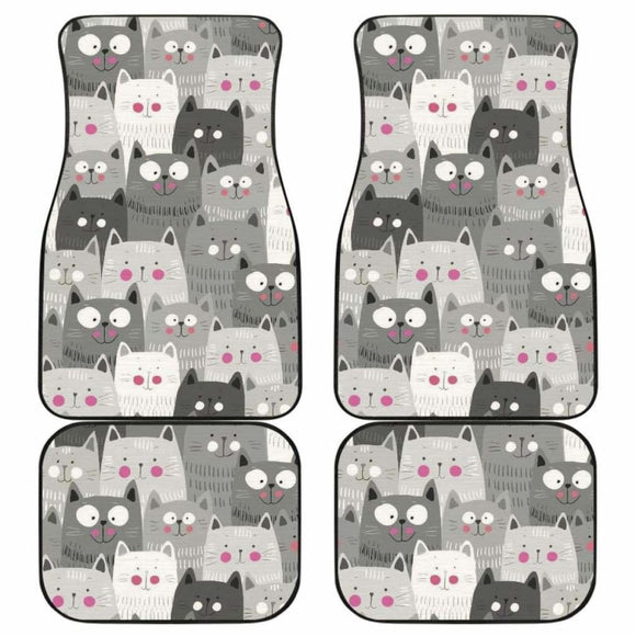 Cat Pattern Cute Car Floor Mats Amazing Fan gift Ideas 210101 - YourCarButBetter