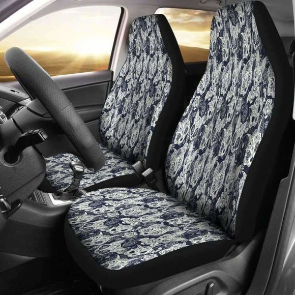 Cat Skull Car Seat Covers 112428 - YourCarButBetter