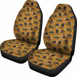 Cat Sugar Skull Yellow Car Seat Covers 101807 - YourCarButBetter