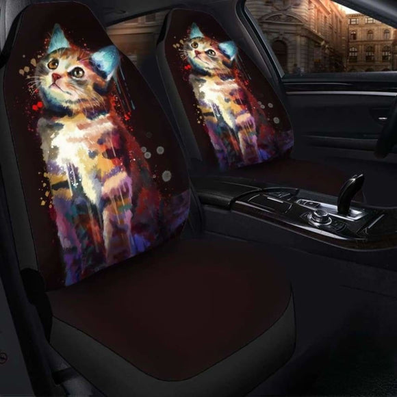 Cat Water Colour Seat Covers 112428 - YourCarButBetter
