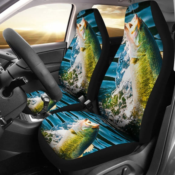 Catch Fish Car Seat Covers Fishing Time 182417 - YourCarButBetter