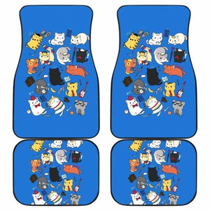 Cats Chibi Funniest In Blue Theme Car Floor Mats 112428 - YourCarButBetter