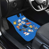 Cats Chibi Funniest In Blue Theme Car Floor Mats 112428 - YourCarButBetter