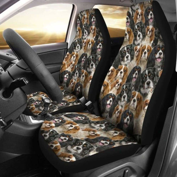 Cavalier King Charles Spaniel Full Face Car Seat Covers 195016 - YourCarButBetter