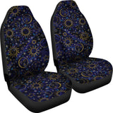 Celestial Night Sky Black Blue Gold Suns Moons Stars Car Seat Covers 101819 - YourCarButBetter