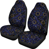 Celestial Night Sky Black Blue Gold Suns Moons Stars Car Seat Covers 101819 - YourCarButBetter