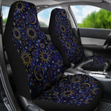 Celestial Night Sky Black Blue Gold Suns Moons Stars Car Seat Covers 101819 - YourCarButBetter