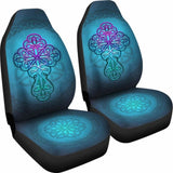 Celtic Car Seat Covers Blue Celtic Cross 160905 - YourCarButBetter