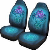 Celtic Car Seat Covers Blue Celtic Cross 160905 - YourCarButBetter