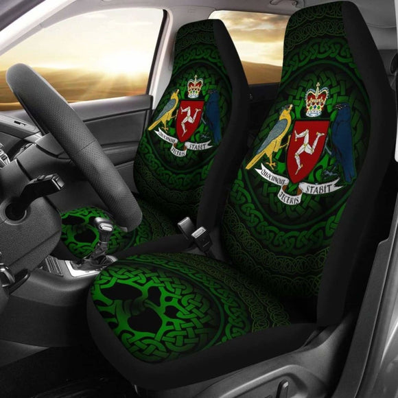 Celtic Car Seat Covers - Isle Of Man Celtic Coat Of Arms - 105905 - YourCarButBetter