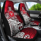 Celtic Car Seat Covers - Isle Of Man Flag With Celtic Cross 184610 - YourCarButBetter