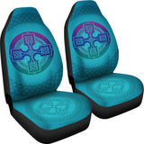 Celtic Circle Cross Car Seat Covers Set Purple and Blue 210301 - YourCarButBetter