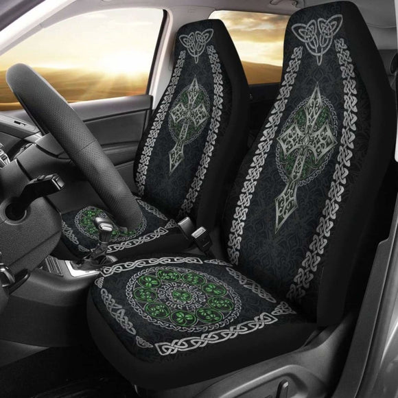 Celtic Cross And Shamrock Car Seat Covers (Set Of 2) 160905 - YourCarButBetter