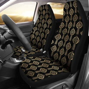 Celtic Cross Black And Gold Colored Car Seat Covers Seat Protectors 160905 - YourCarButBetter