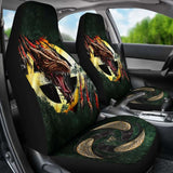 Celtic Cross Flag With Red Dragon Car Seat Covers 160905 - YourCarButBetter