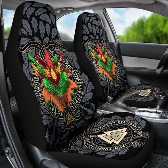 Celtic Lughnasadh Autumn Dragon Car Seat Covers - Celtic Autumn Leaf Pattern - 1 174510 - YourCarButBetter