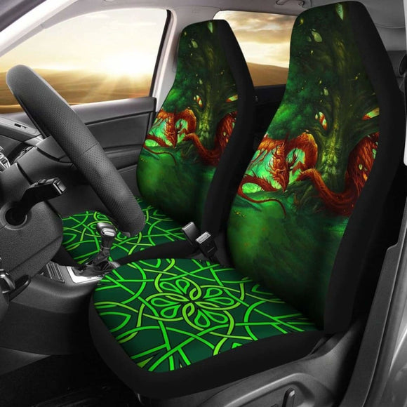 Celtic Mythology - Celtic Dragon With Green Man And Deer Car Seat Covers V2 161012 - YourCarButBetter