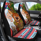 Celtic Style Merry Christmas Ugly Car Seat - Drunk Santa And Deer 161012 - YourCarButBetter