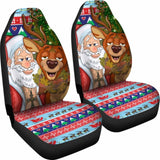 Celtic Style Merry Christmas Ugly Car Seat - Drunk Santa And Deer 161012 - YourCarButBetter