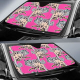 Chameleon Lizard Pattern Pink Background Car Auto Sun Shades 182102 - YourCarButBetter