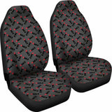 Charcoal Gray Black Polka Dots With Lipstick Tubes Car Seat Covers 143731 - YourCarButBetter