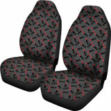 Charcoal Gray Black Polka Dots With Lipstick Tubes Car Seat Covers 143731 - YourCarButBetter