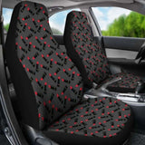 Charcoal Gray Black Polka Dots With Lipstick Tubes Car Seat Covers 143731 - YourCarButBetter