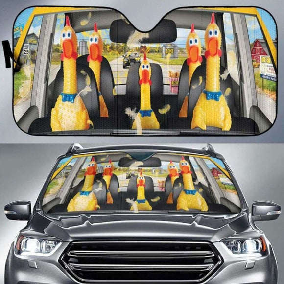 Chicken Funny Car Auto Sun Shades 085424 - YourCarButBetter