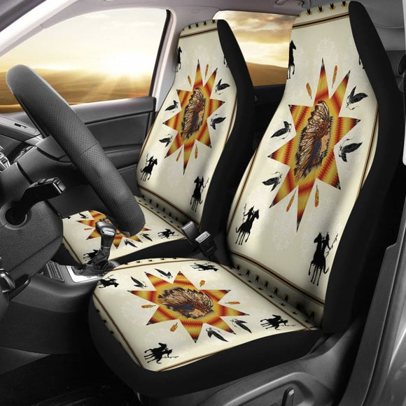 Chief Riding Horses Native American Car Seat Covers 093223 - YourCarButBetter