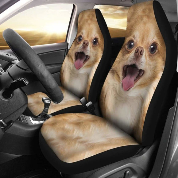 Chihuahua Dog Car Seat Covers Funny Dog Face 091114 - YourCarButBetter