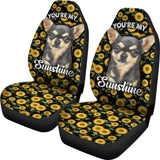 Chihuahua Dog You’re My Sunshine Sunflower Car Seat Covers 212002 - YourCarButBetter