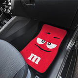 Chocolate M&M Red Car Mats 094201 - YourCarButBetter